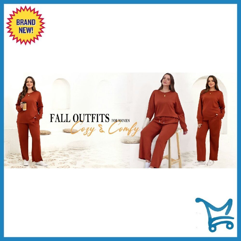 Women's 2-Piece Lounge Set Lightweight Sweatsuit Travel Outfit - Picture 8 of 8